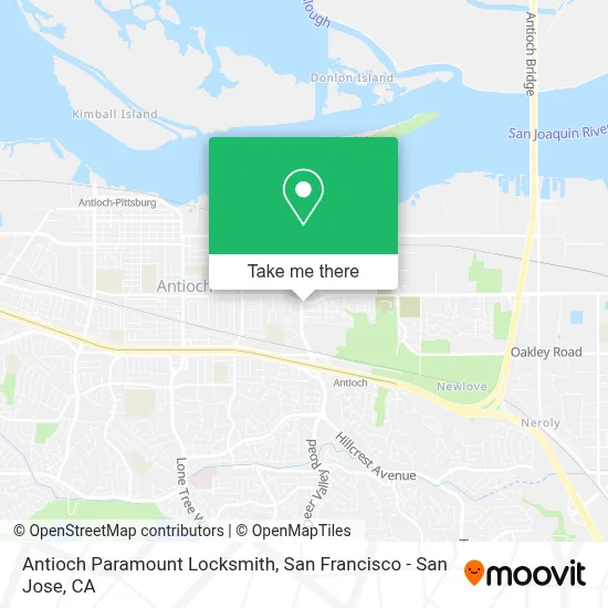 Antioch Paramount Locksmith map