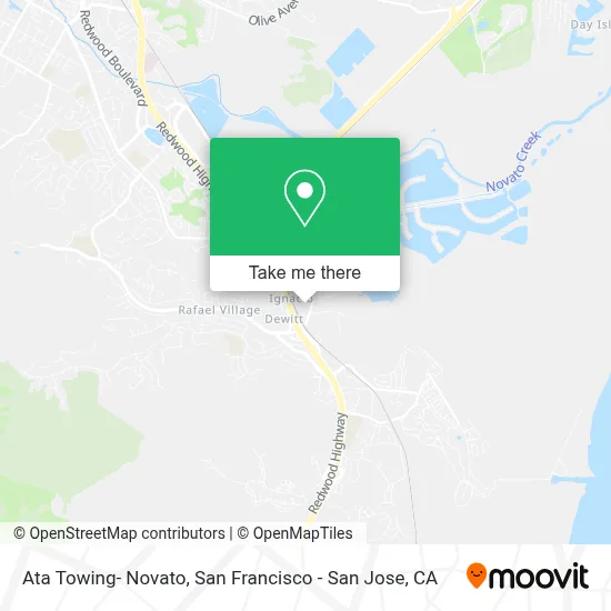 Ata Towing- Novato map