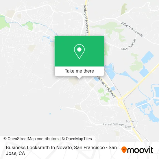 Business Locksmith In Novato map