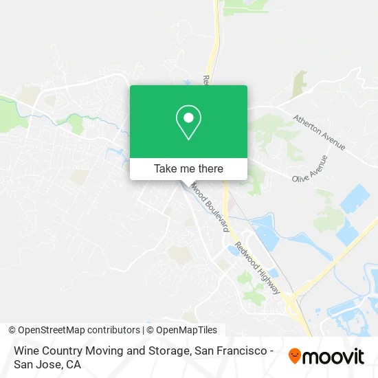 Wine Country Moving and Storage map