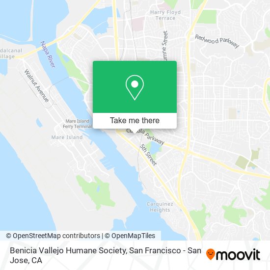 Benicia Vallejo Humane Society map