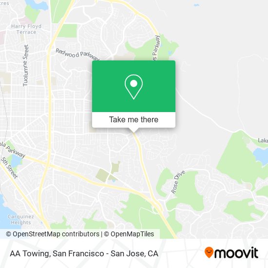 AA Towing map