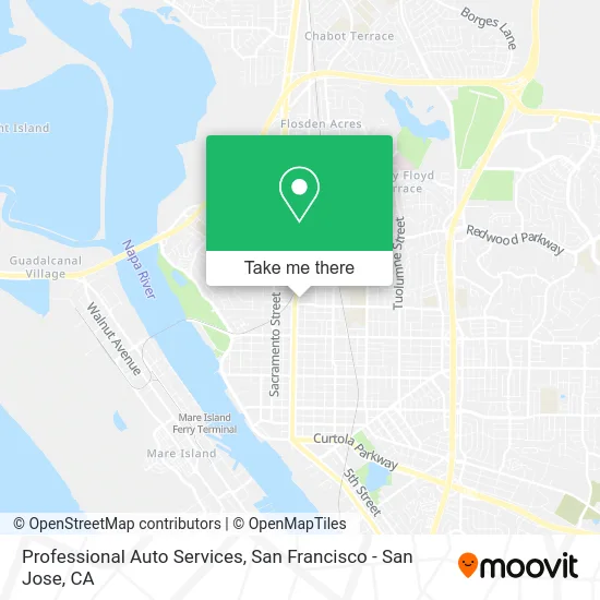 Professional Auto Services map