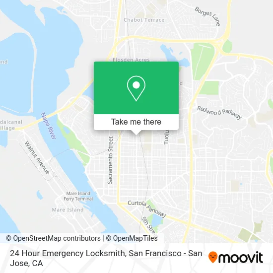 24 Hour Emergency Locksmith map