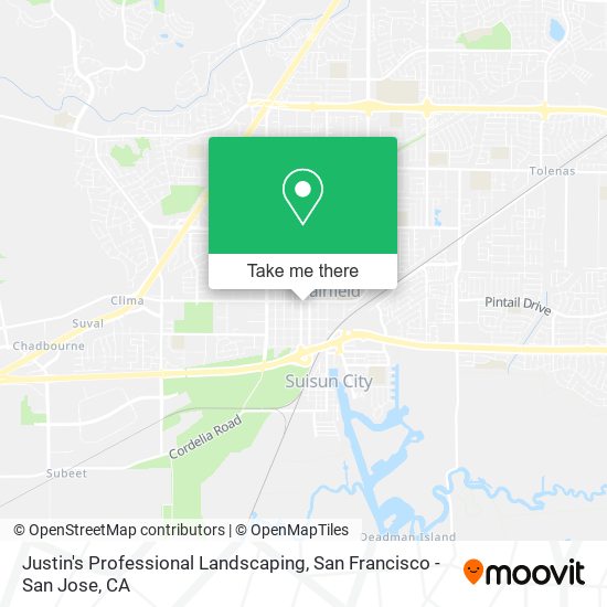 Justin's Professional Landscaping map