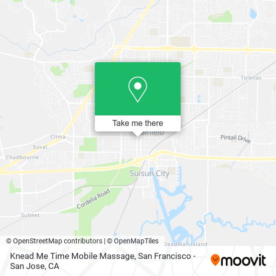 Knead Me Time Mobile Massage map