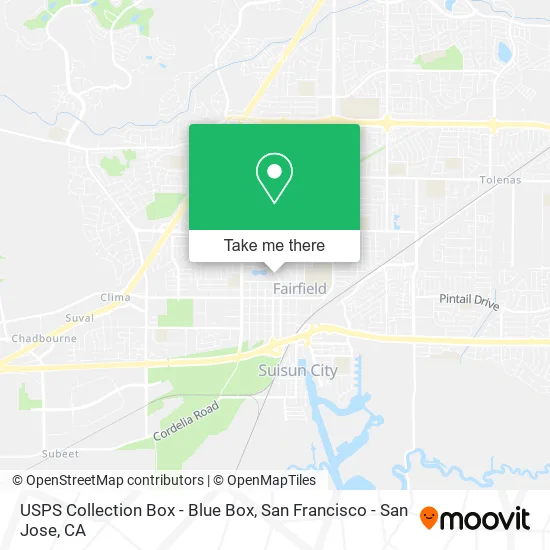 Mapa de USPS Collection Box - Blue Box