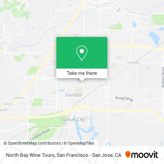 Mapa de North Bay Wine Tours