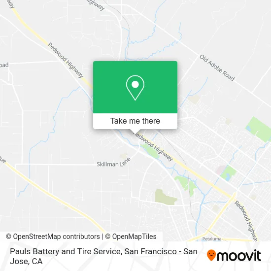 Pauls Battery and Tire Service map