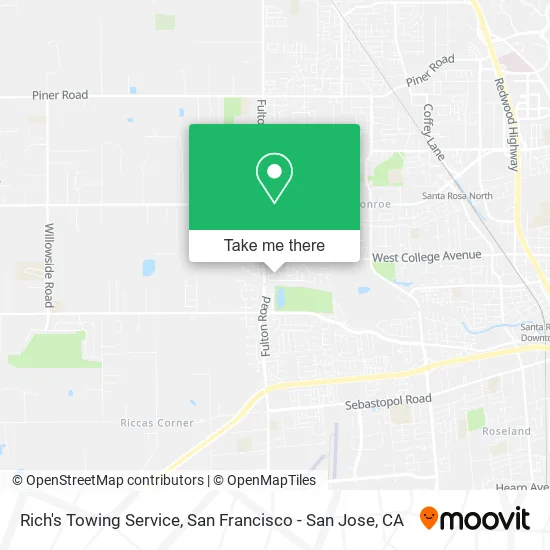 Rich's Towing Service map