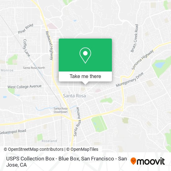 Mapa de USPS Collection Box - Blue Box