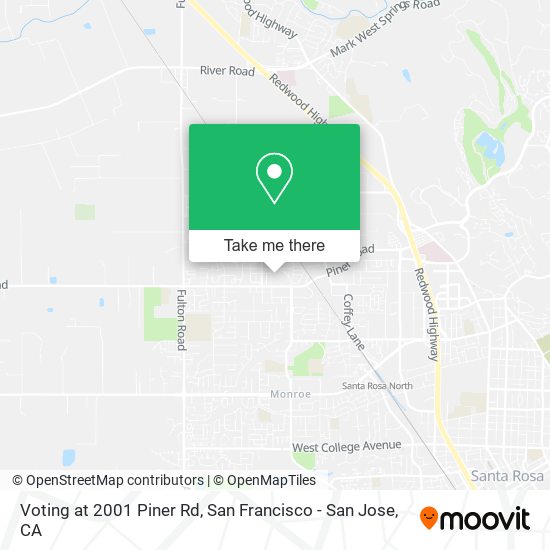 Voting at 2001 Piner Rd map