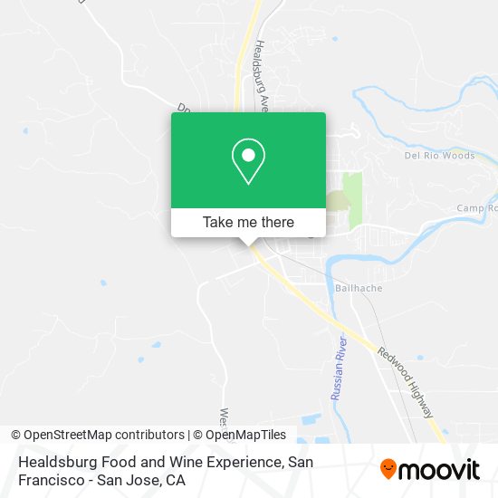 Mapa de Healdsburg Food and Wine Experience