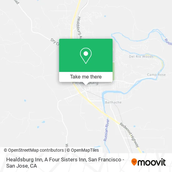 Mapa de Healdsburg Inn, A Four Sisters Inn