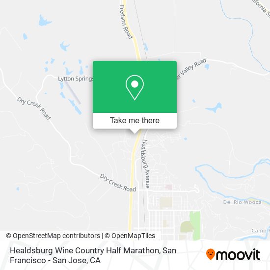 Healdsburg Wine Country Half Marathon map