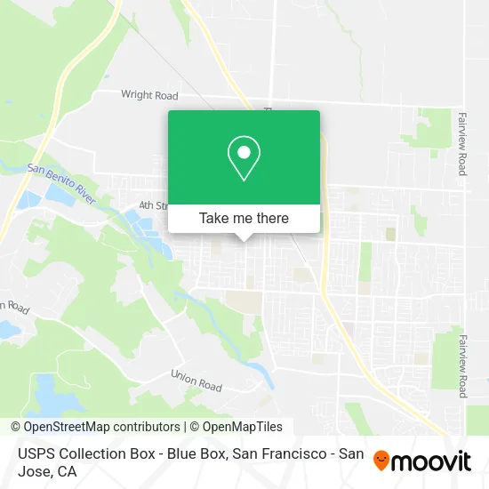 Mapa de USPS Collection Box - Blue Box