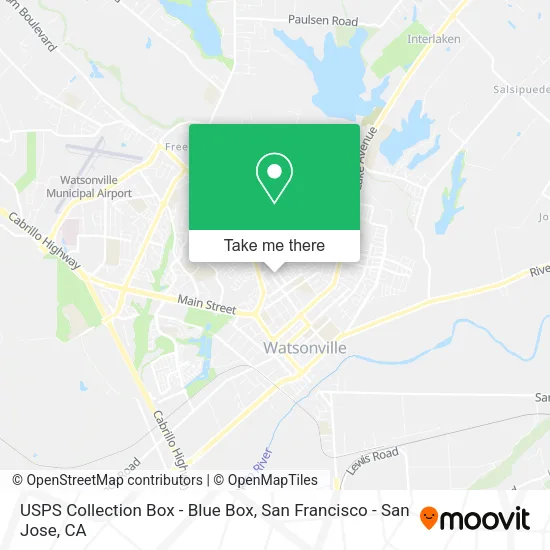 Mapa de USPS Collection Box - Blue Box