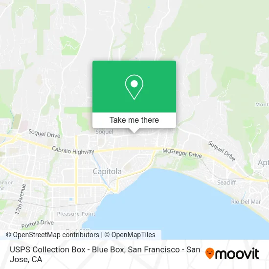Mapa de USPS Collection Box - Blue Box