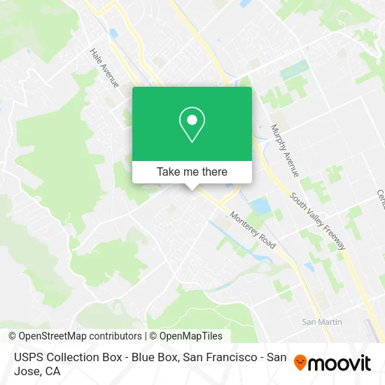 Mapa de USPS Collection Box - Blue Box
