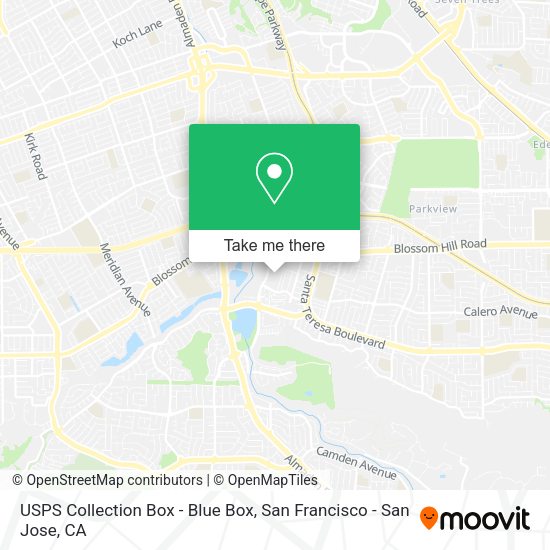 USPS Collection Box - Blue Box map