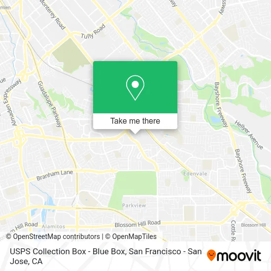 USPS Collection Box - Blue Box map