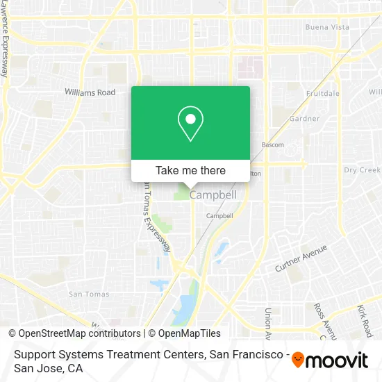 Mapa de Support Systems Treatment Centers