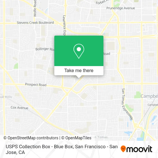 Mapa de USPS Collection Box - Blue Box