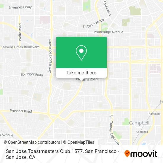 Mapa de San Jose Toastmasters Club 1577
