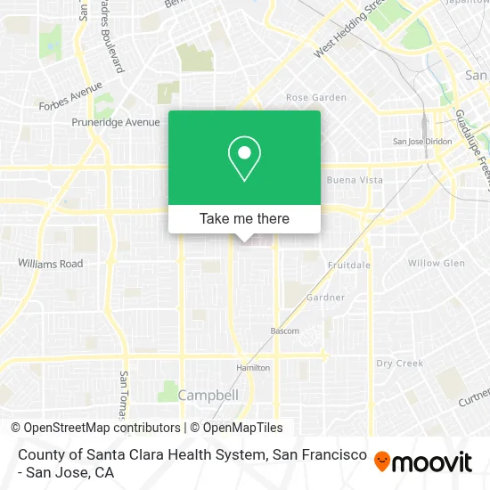 County of Santa Clara Health System map