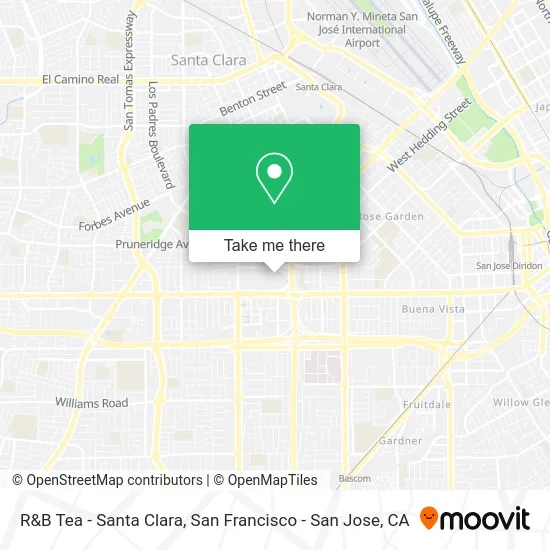 R&B Tea - Santa Clara map