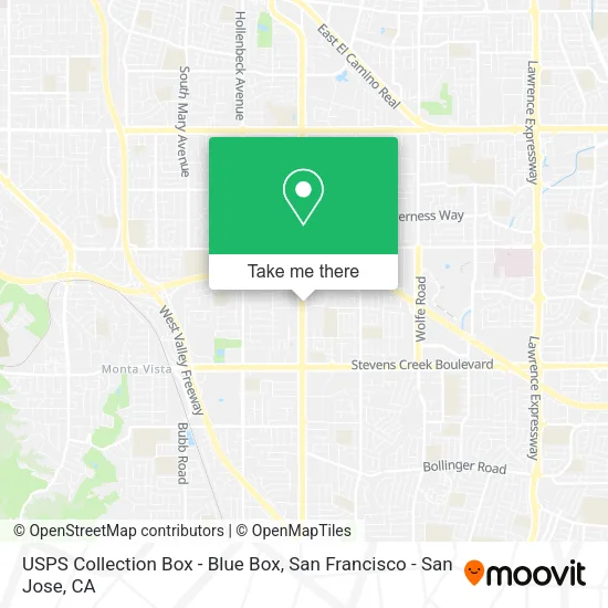 Mapa de USPS Collection Box - Blue Box