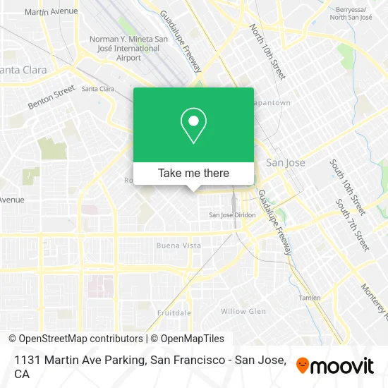 Mapa de 1131 Martin Ave Parking