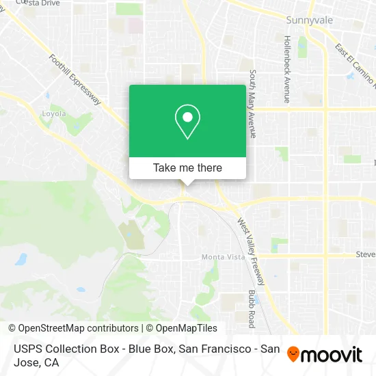 Mapa de USPS Collection Box - Blue Box