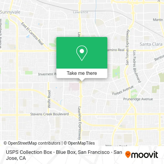 Mapa de USPS Collection Box - Blue Box