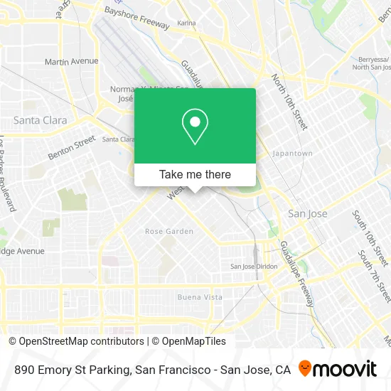 Mapa de 890 Emory St Parking
