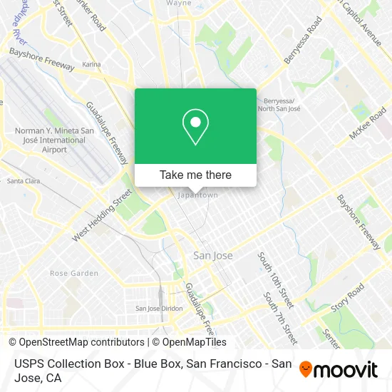 Mapa de USPS Collection Box - Blue Box