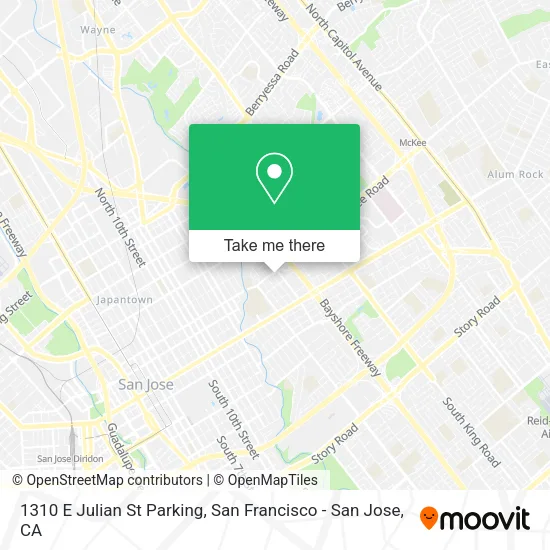 Mapa de 1310 E Julian St Parking