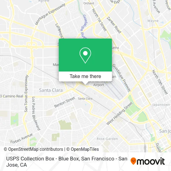 Mapa de USPS Collection Box - Blue Box