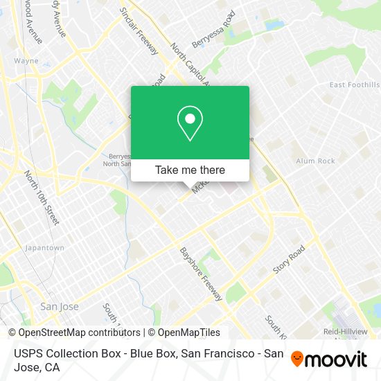 USPS Collection Box - Blue Box map