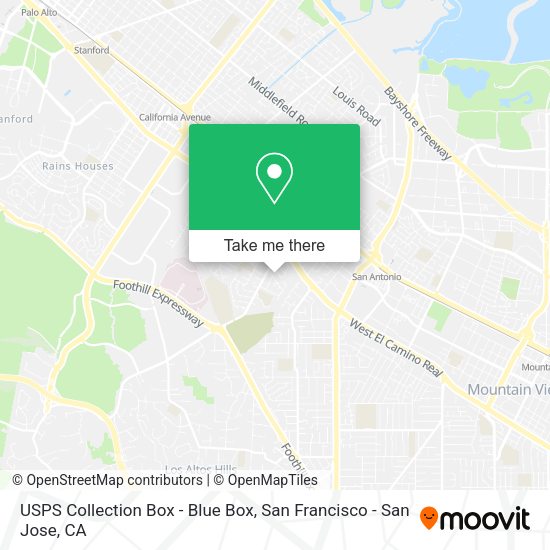 USPS Collection Box - Blue Box map
