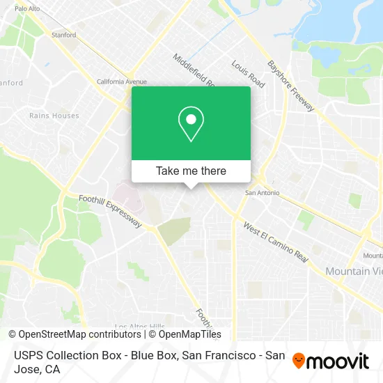 Mapa de USPS Collection Box - Blue Box