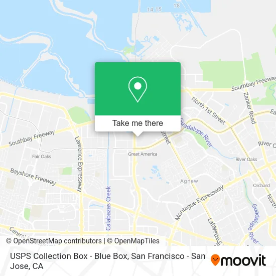 Mapa de USPS Collection Box - Blue Box