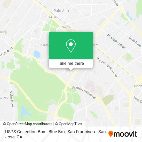 Mapa de USPS Collection Box - Blue Box