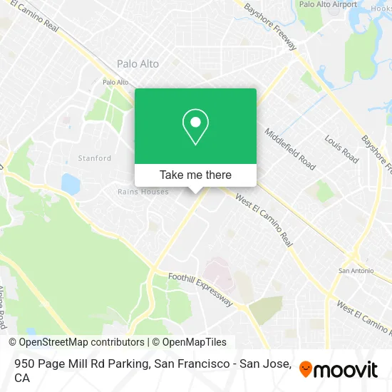 Mapa de 950 Page Mill Rd Parking