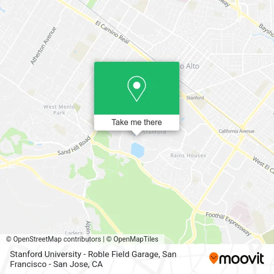 Mapa de Stanford University - Roble Field Garage