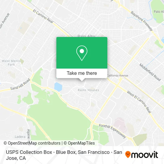 Mapa de USPS Collection Box - Blue Box