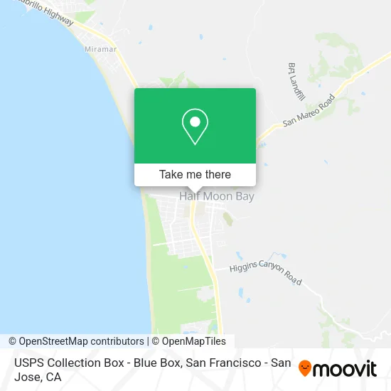 Mapa de USPS Collection Box - Blue Box