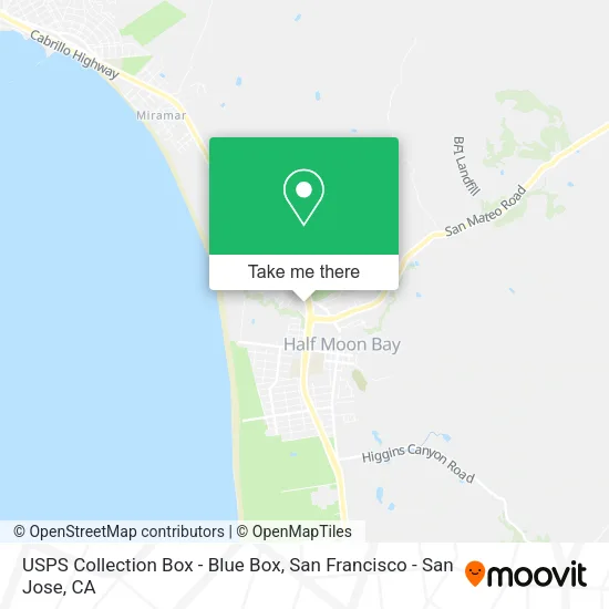 Mapa de USPS Collection Box - Blue Box