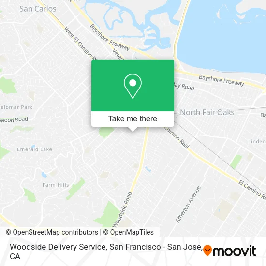 Mapa de Woodside Delivery Service