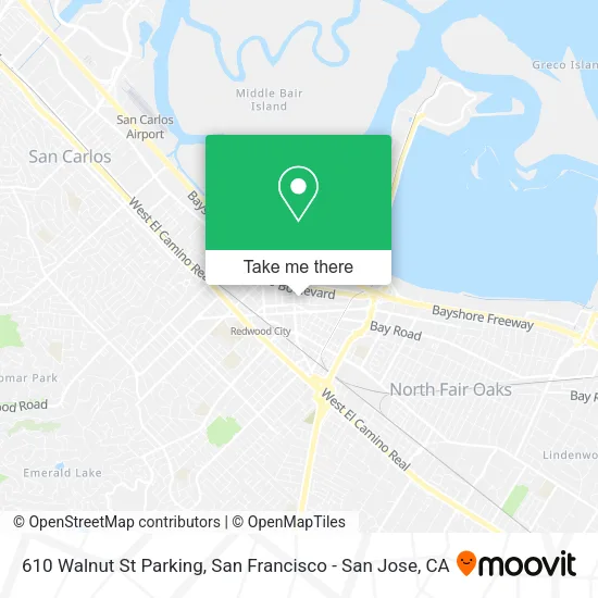 Mapa de 610 Walnut St Parking